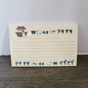 Vintage Farmhouse Cow Sheep Pig Lined Recipe Notecards Unopened